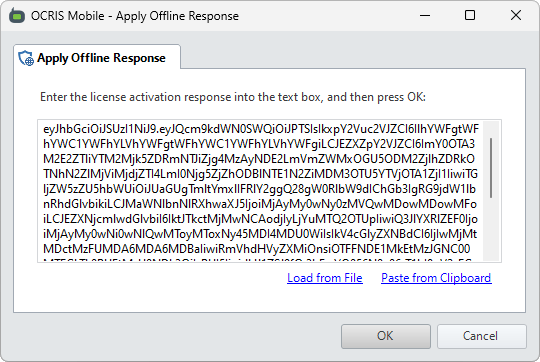 The offline response payload prompt