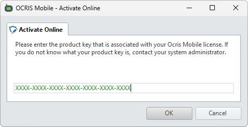 The license activation prompt