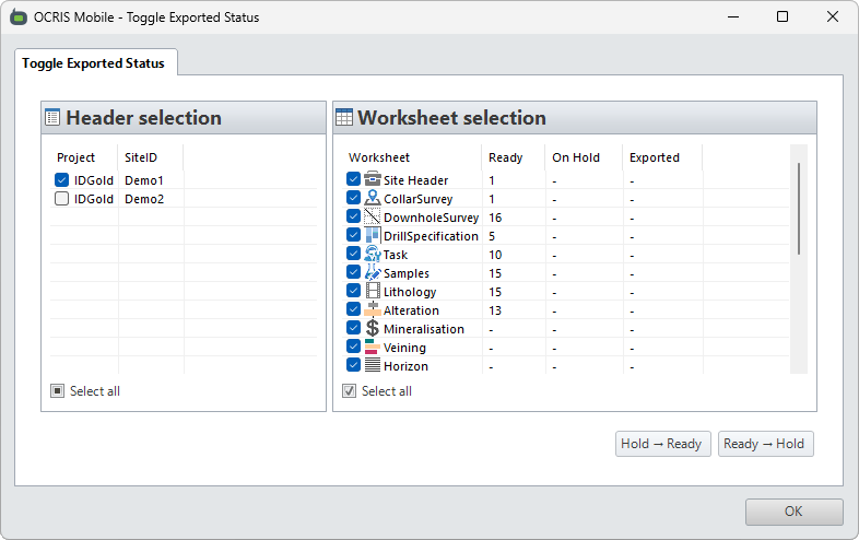 The toggle status UI
