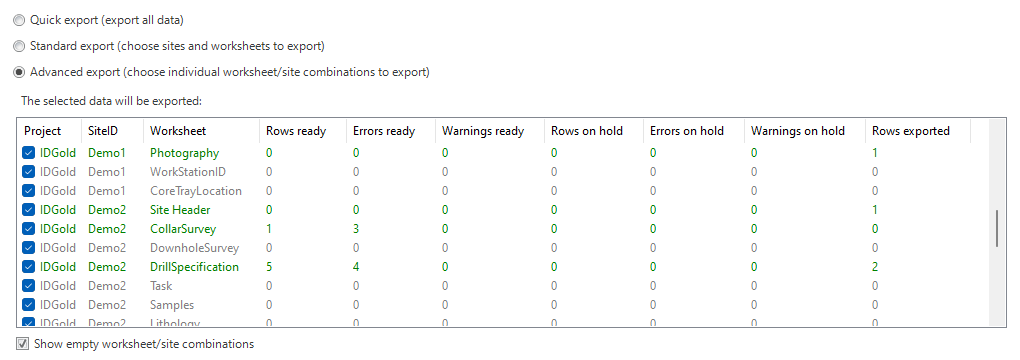 The advanced data selection UI