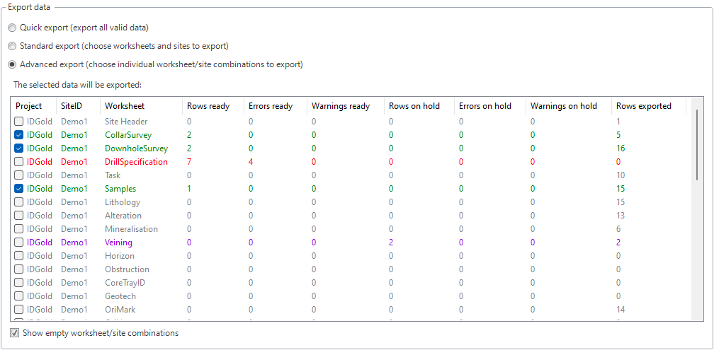 The advanced data selection UI